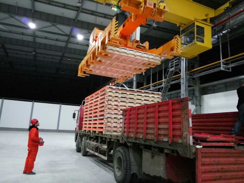 Blechpaketgreifer, Teleskop-Blechpaketgreifer, Blechpaketzange, Paketzange, Teleskop-Paketzange, Lastaufnahmemittel