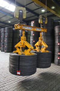 Coil Tongs on Lifting Beam