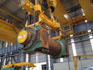 Mill Roll Lifting Beam for Work Rolls via Ropes